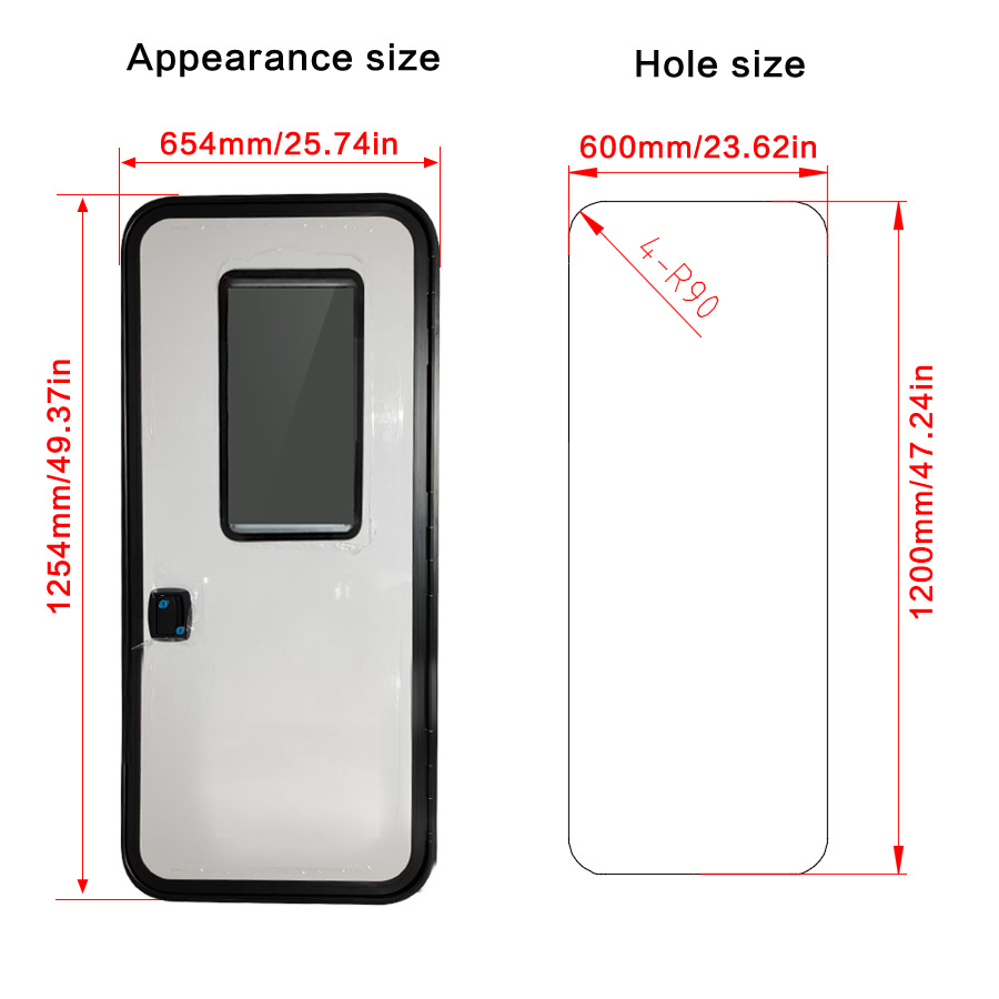 Rv Door with Window Small Rv Door Aluminum Alloy Door Opening 1200X600Mm Rv Door Trailer Rv Door