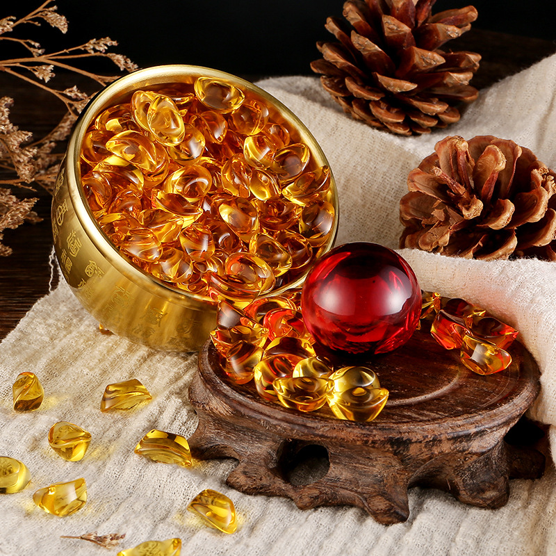 Hongyun beads red beads glass ball artificial crystal ball copper cylinder accessories