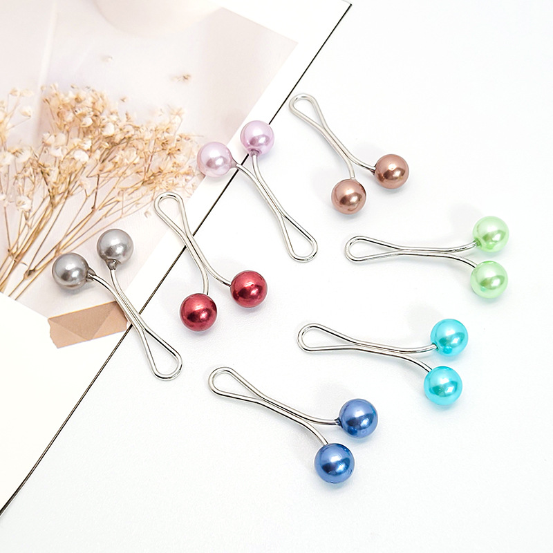 Cross-border Color Pearl U-shaped Silk Towel Buckle Fashion Women's Cover Headscarf Neck Clip Scarf Fixed Clip Pin Brooch