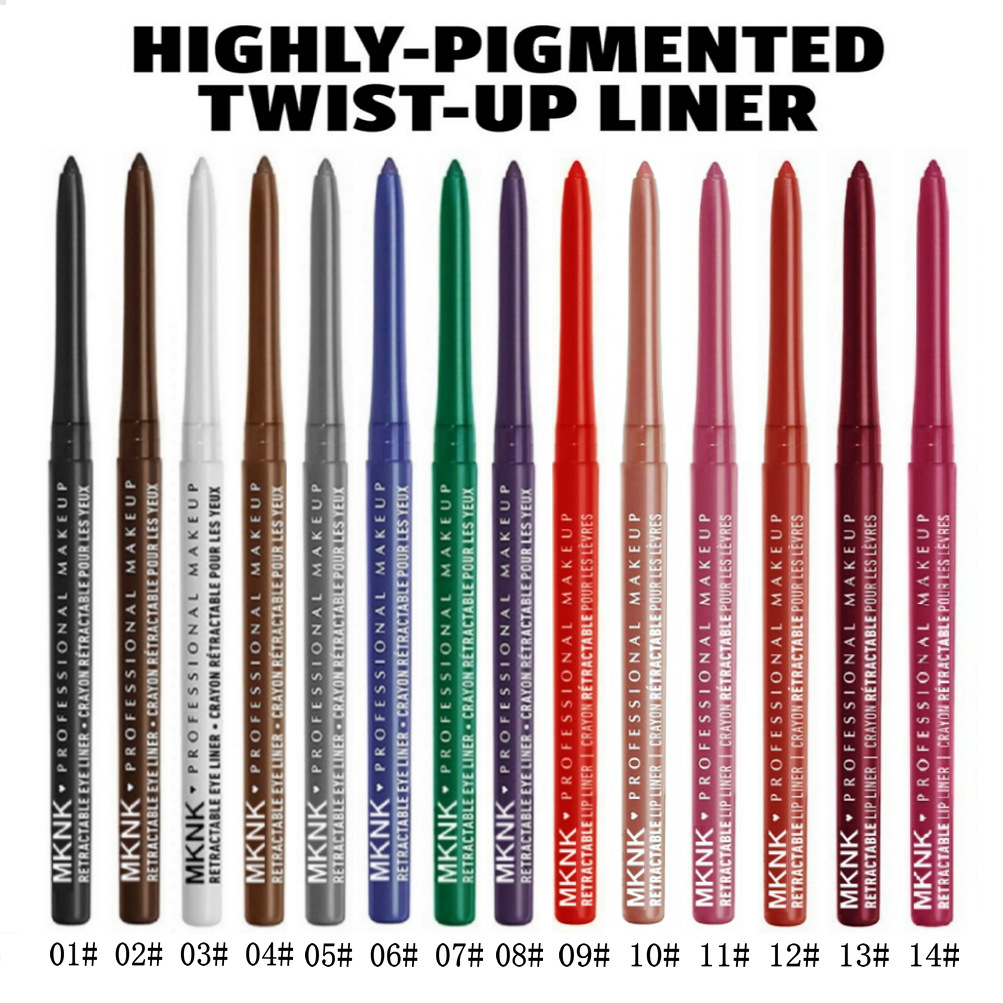 Кросс-бордерный популярный автоматический карандаш для глаз и губ Mknk, легкое нанесение