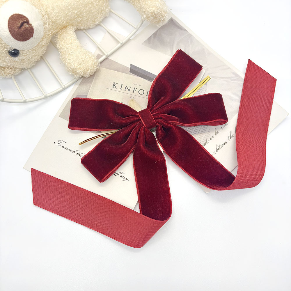 Кросс-бодер маленький красный бархатный бантик рождественская елка домашний этикет комната день рождения вечеринка дверь свадебное украшение