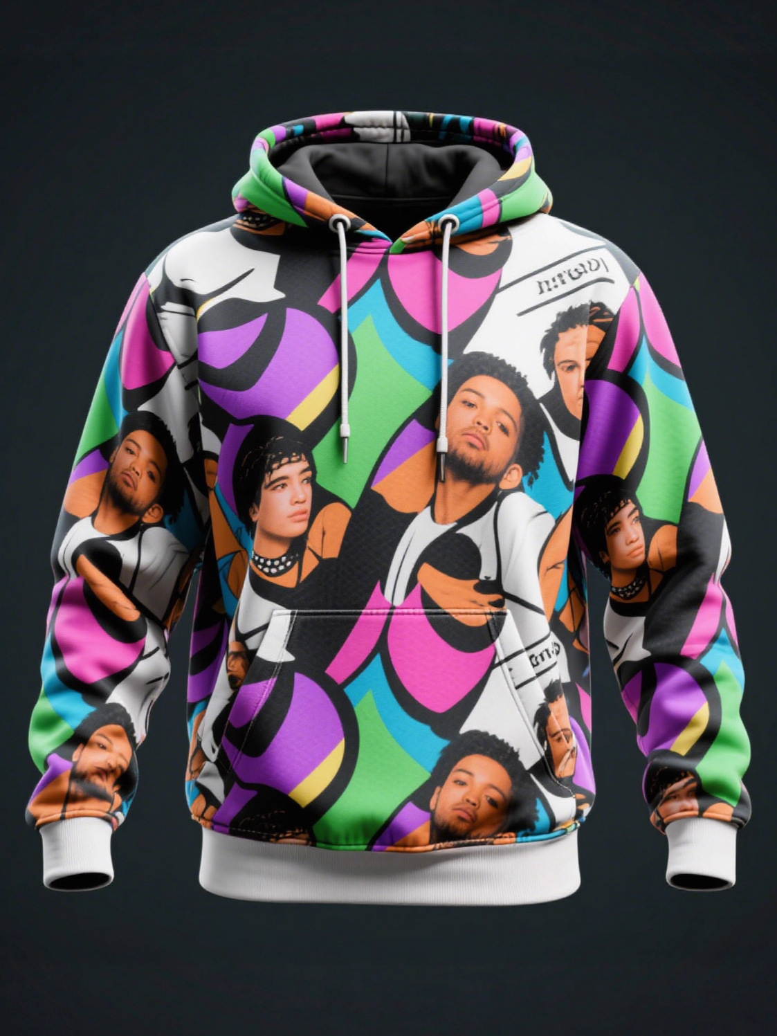 Digital Printed Pullover Sweatshirt Custom European and American Autumn and Winter Men's Hoodie Fleece Sublimation Export Thickened Jacket