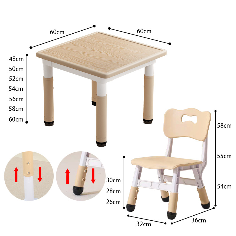 Amazon's Popular Kindergarten Children's Table and Chair Set Can Be Lifted and Graffiti Children's Desk Multi-Functional Study Table