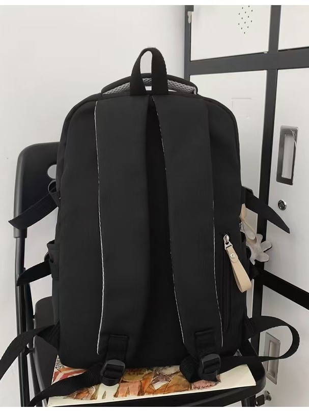 New School Bag Waterproof Middle School Student Large Capacity Solid Color Backpack Female High School Student Oxford Cloth Backpack Casual and Versatile