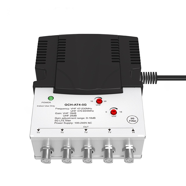 1In4Out Ports 5g Lte Filiter Vhf Uhf Gain28Db Catv Ampligier