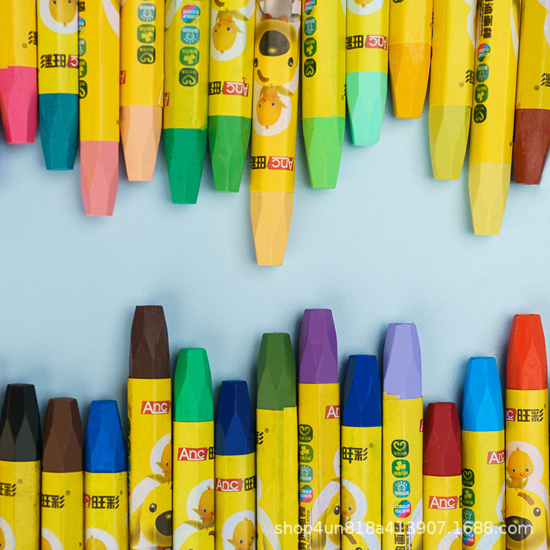 Wangcai oil painting stick children's crayon 12 color creative cartoon 36 color crayon painting set oil painting stick factory cross border
