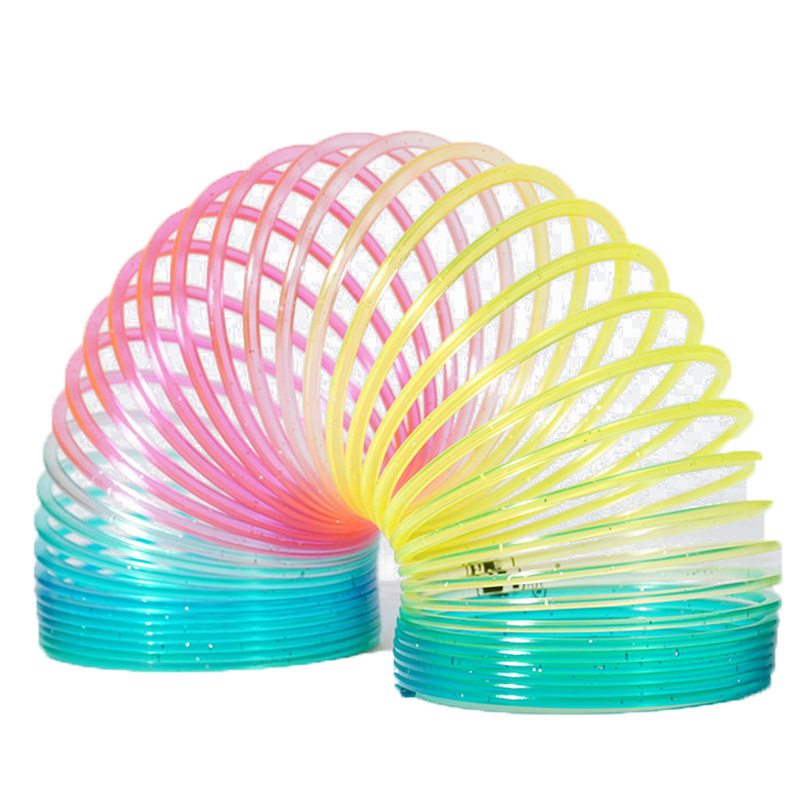 Manufacturer's Magic Rainbow Circle Mini Smiley Face Various Sizes Stacked Elastic Circle Colorful Nostalgic Children's Toys Wholesale