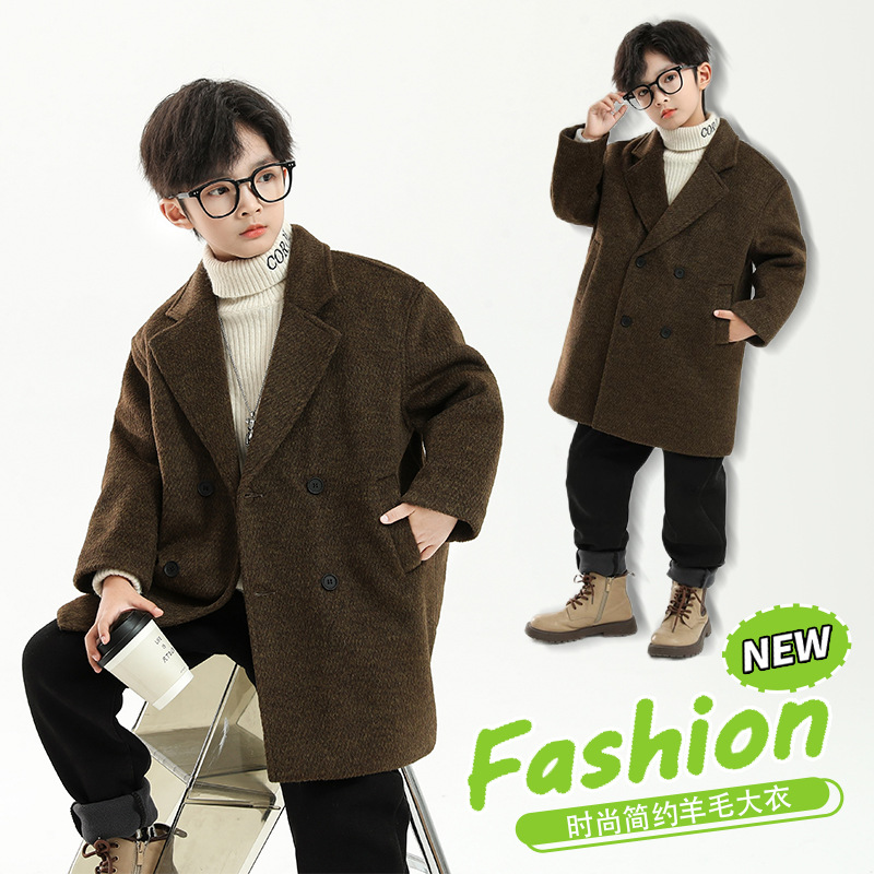 Качественная шершавая куртка для мальчиков, тренч 2025, новая стильная детская модная шершавая куртка для старших детей