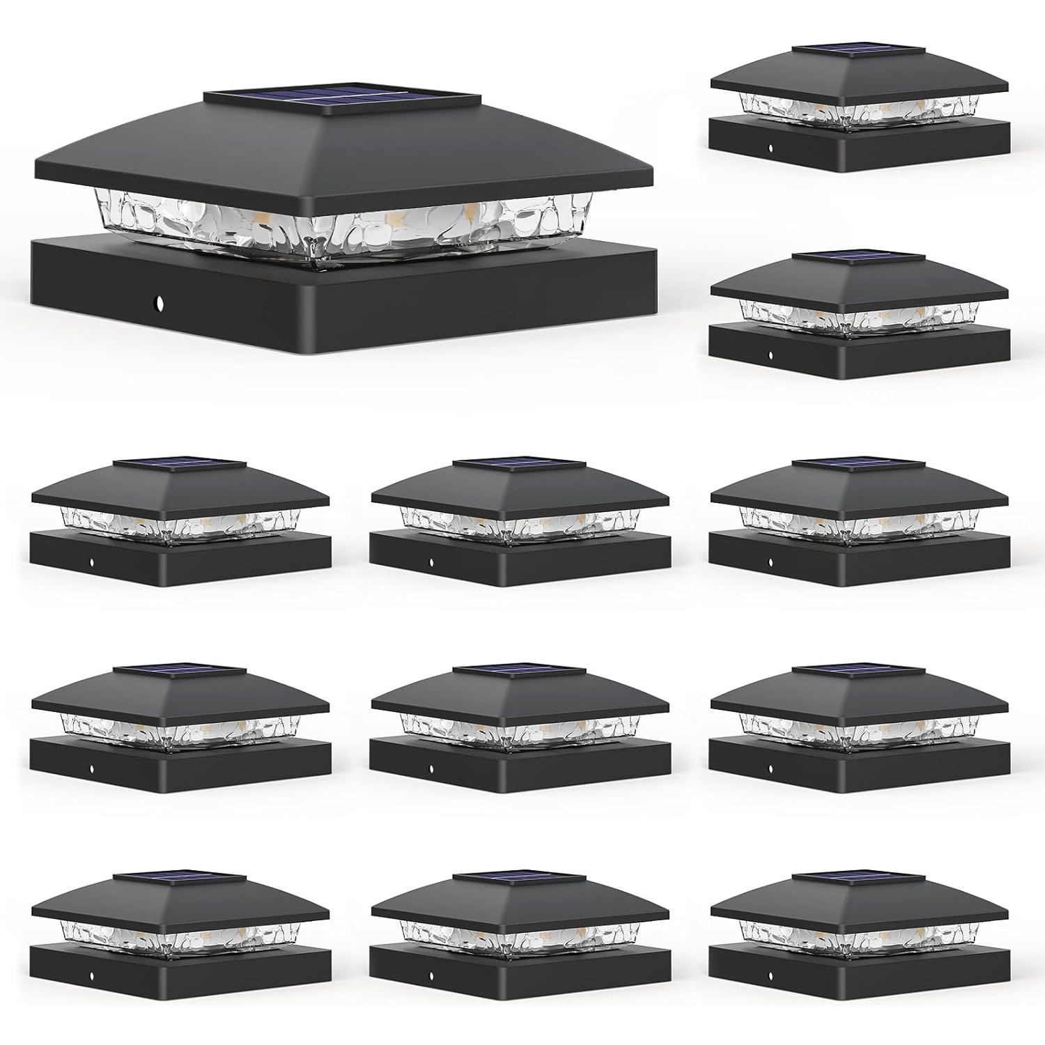 Amazon's New Outdoor Waterproof Solar Column Headlight Fence Courtyard Wall Garden Cap LED Column Light