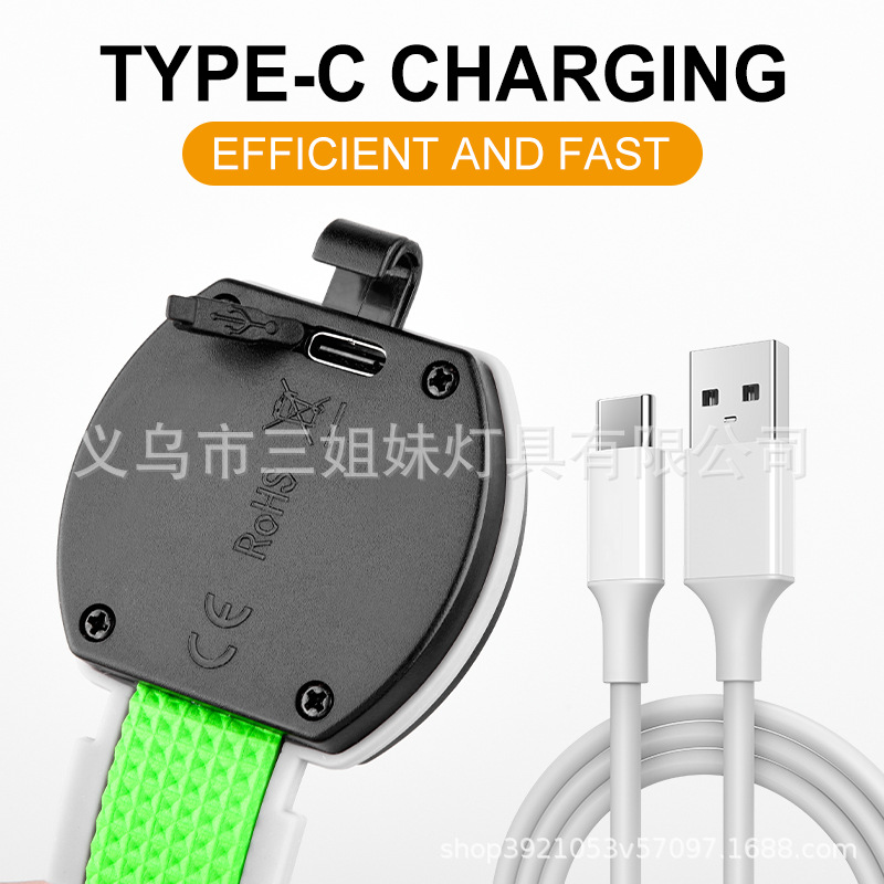 New cross-border multifunctional COB running light Type-C rechargeable bracelet waterproof sweat-proof lightweight arm running light