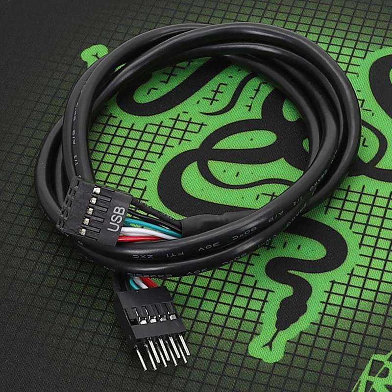 Mainboard USB 9 pin extension cable mainboard USB2.0 extension cable USB cable with shield black double strand isolation