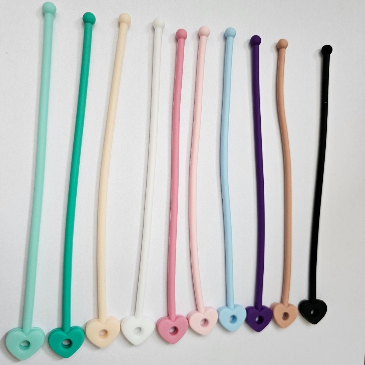 Factory Direct Sales 150mm Heart Silicone Rope Silicone Shampoo Brush Storage Lanyard Data Cable Winder Multi-Function Rope