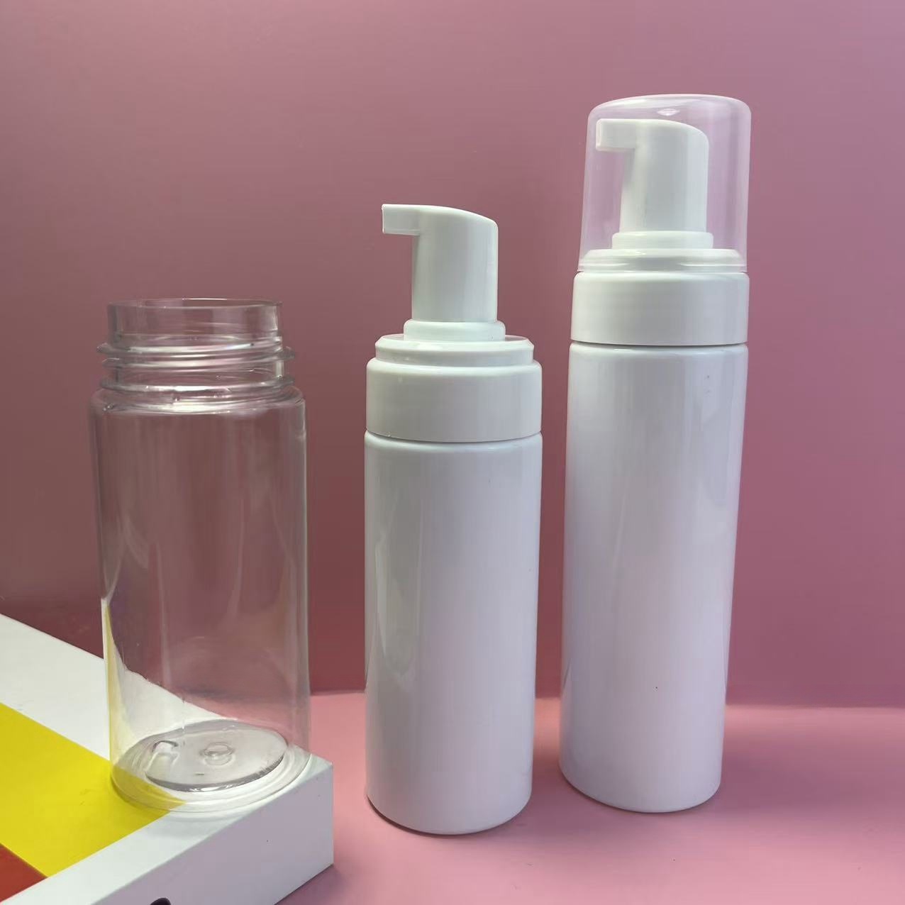 120Ml150Ml200Ml Mousse Foam Bottle Pet down Jacket Cleaner Bottle Silicone Brush Head Foaming Plastic Bottle