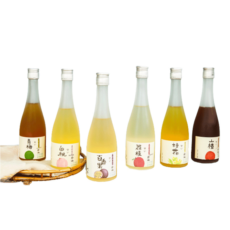Huzhou flower fruit wine brewing factory direct supply passion fruit Hawthorn white peach litchi osmanthus plum wine slightly drunk low-grade wine
