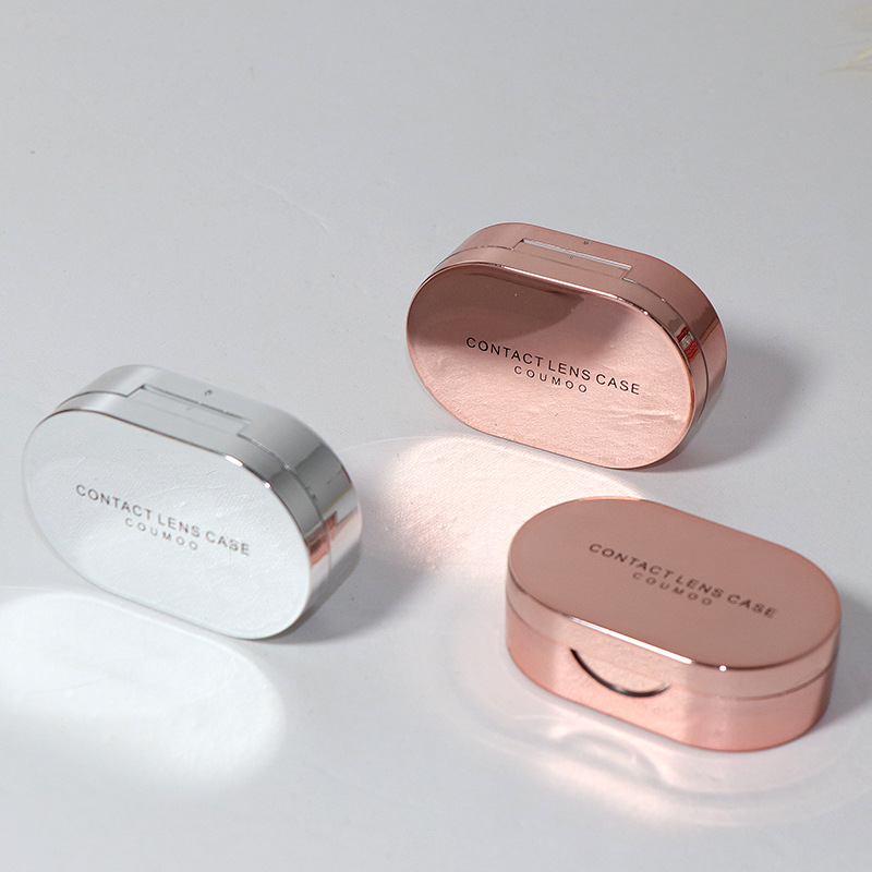 Glossy solid color contact lens couple box contact lens care box double box plastic contact lens storage box printable pattern