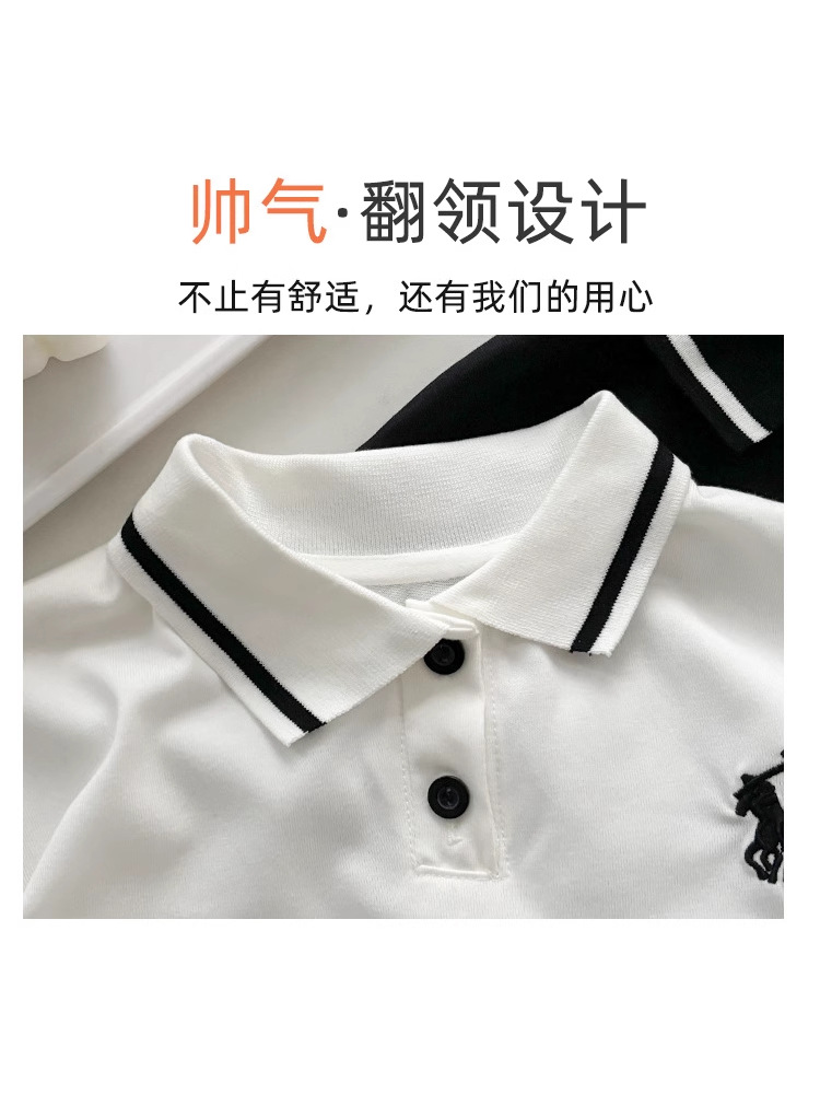 Children's Polo Shirt Short-Sleeved Breathable Simple Baby T-Shirt Classy Summer Embroidered Lapel Kidsren's Clothing Top