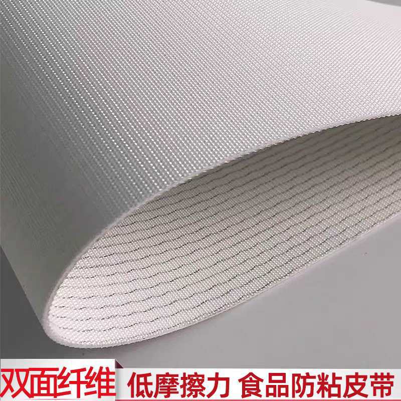 ПУ двусторонний волокнистый низкофрикционный конвейерный ремень, скользящий ремень, противоскользящий, для кондитерских машин, текстура ткани из пряжи