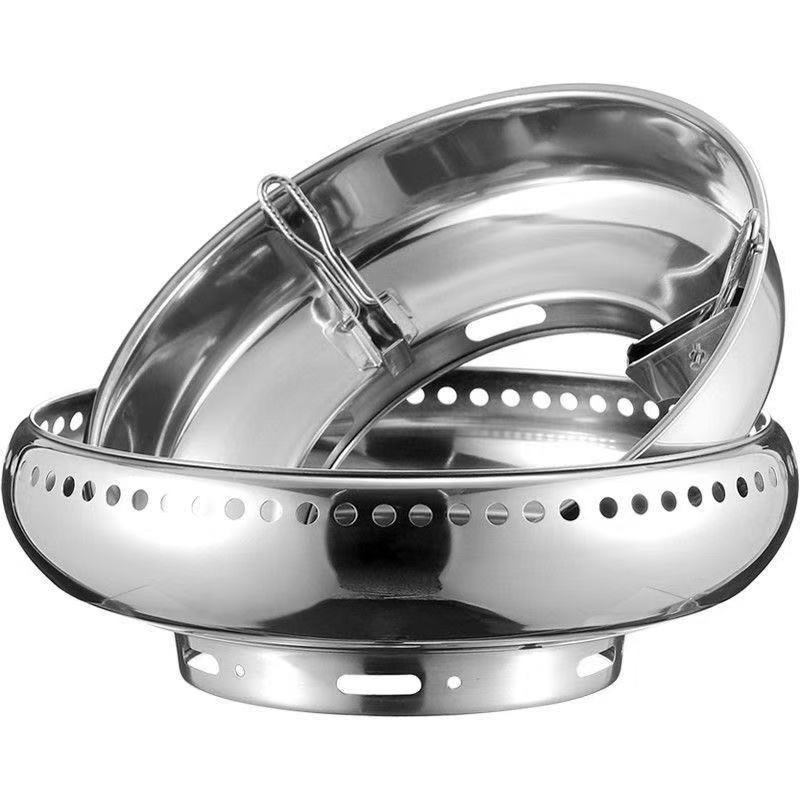 Double-Layer Stainless Steel Gas Stove Windproof Cover Energy-Saving Cover Fire Ring Gas Stove Bracket Accessories Household Cover