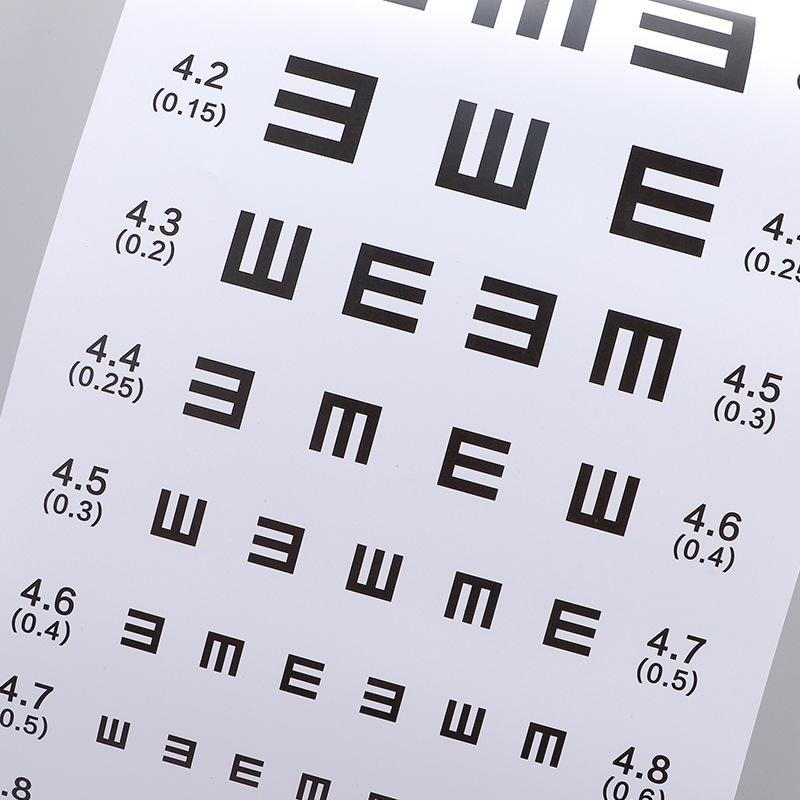 Glasses Accessories Paper Standard Vision Chart Wall Chart Standard Logarithmic Chart Wholesale Size 75X25Cm