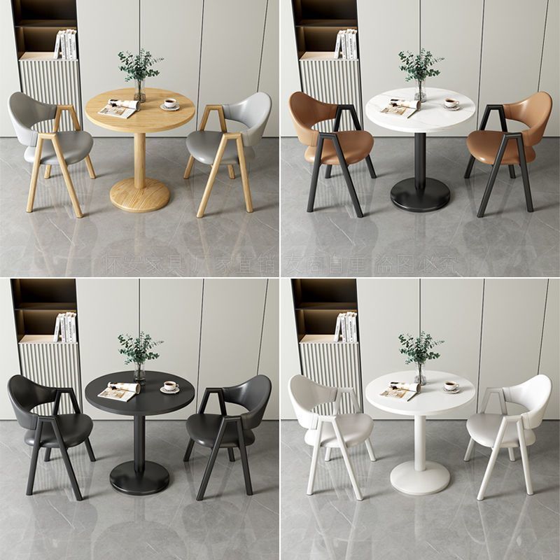 Casual Table and Chair Simple Casual Small Apartment Reception Negotiation Table and Chair Milk Tea Coffee Shop Balcony Small Round Table Balcony