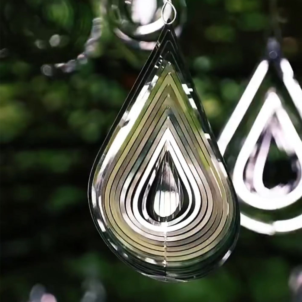 [Same Style as Revival Park] Mandala Wind Chime 3D Wind Rotating Scandinavian Garden Pendant Water Drop Entry Wind Chime