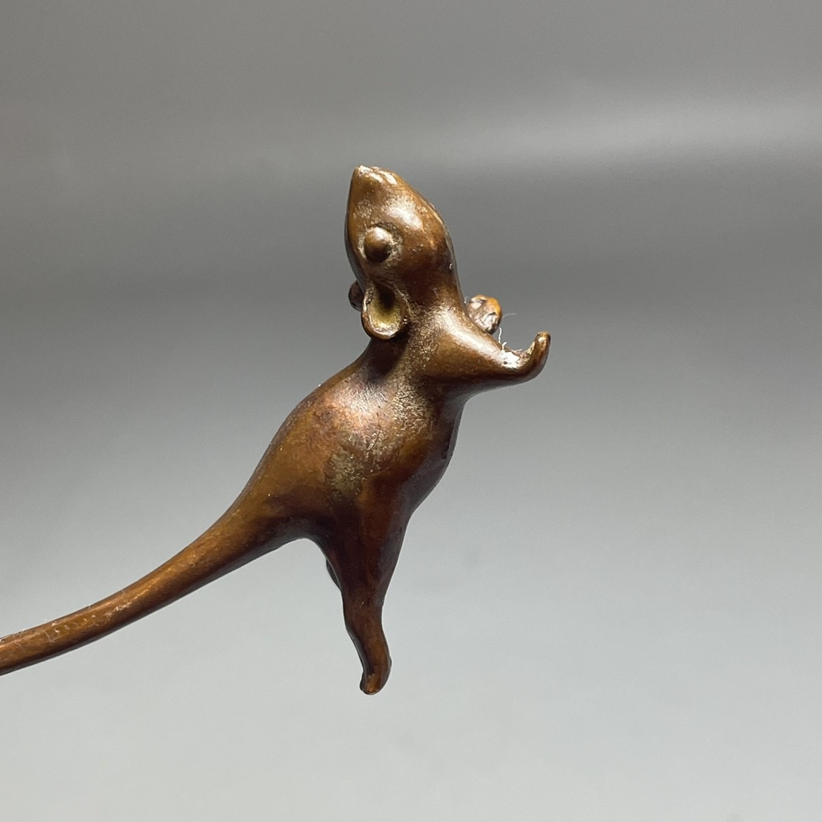 Antique Solid Copper Zodiac Little Mouse Lucky Long Tail Mouse Creative Cute Tea Ceremony Tea Pet Ornaments