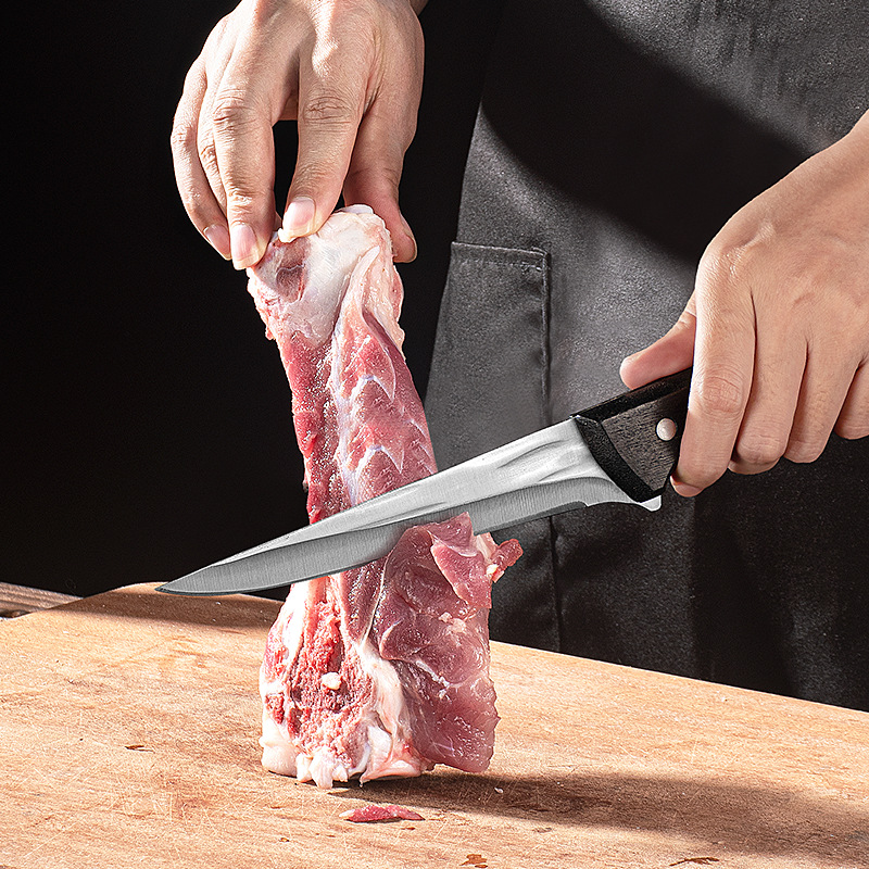 Longquan hand-forged bone knife meat selling knife split cattle sheep pig slaughter knife pork file special knife for meat cutting