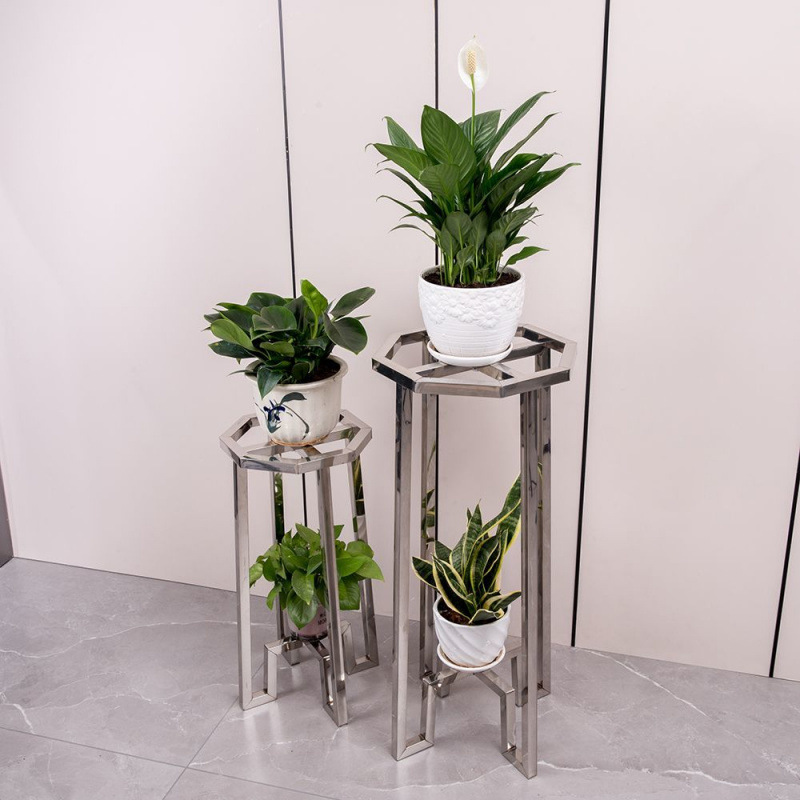 Stainless Steel Flower Pot Shelf Multi-Layer Indoor and Outdoor Living Room Balcony Green Flower Pots Floor-Standing Multi