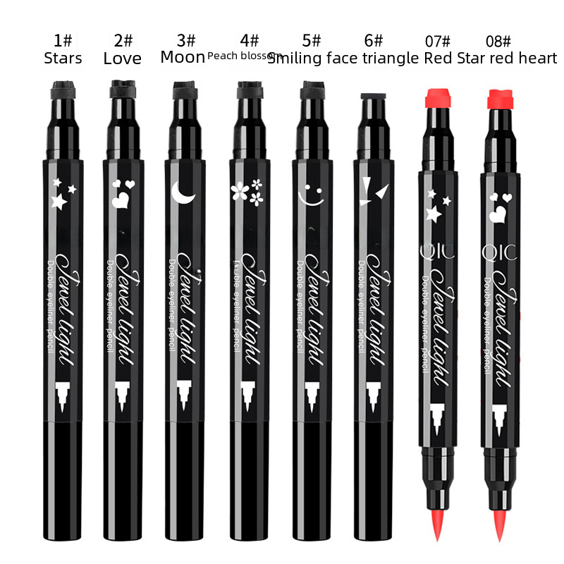 Qic Cross-Border Makeup Double-Ended Eyeliner Seal Embellished Waterproof and Sweat-Proof Non-Smudgeable Liquid Eyeliner Pen Wholesale