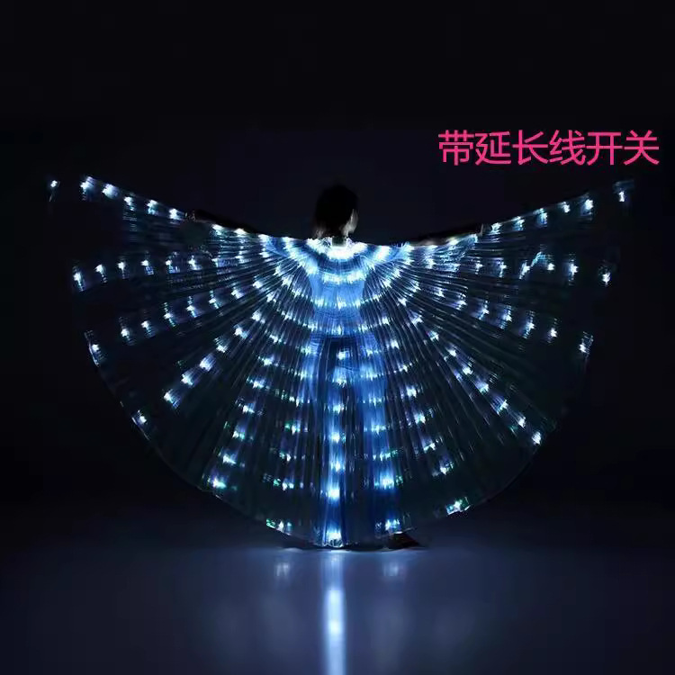 Светящиеся крылья для танцев флуоресцентные бабочки реквизит для танца живота белые крылья