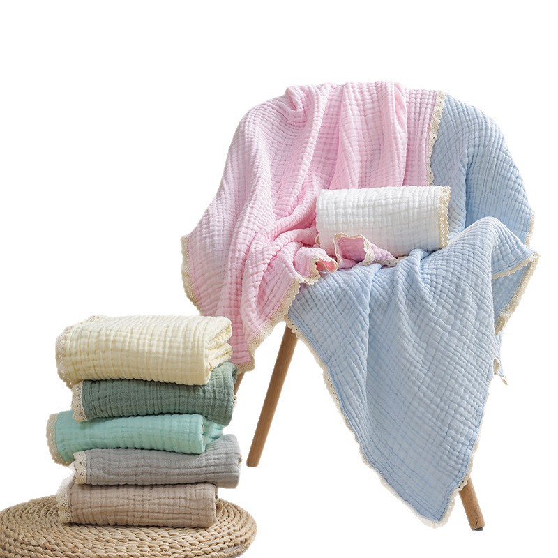 New pure color gauze bath towel quilt blanket baby baby blanket six-layer baby quilt newborn package