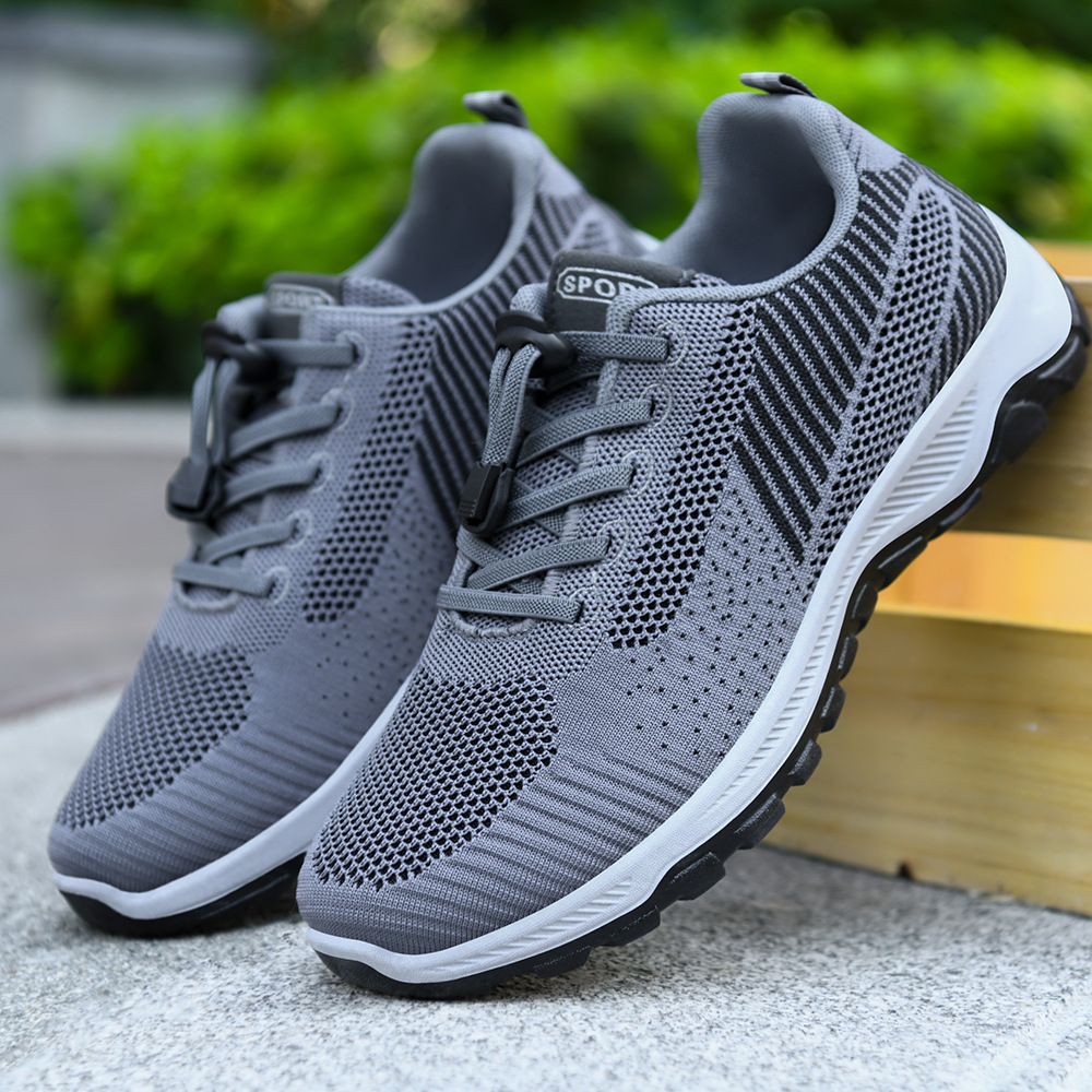 Men's Walking Shoes 2026 Spring New Travel Shoes Comfortable Middle-Aged and Elderly Soft-Soled Running Shoes Elderly Couple Sports Shoes