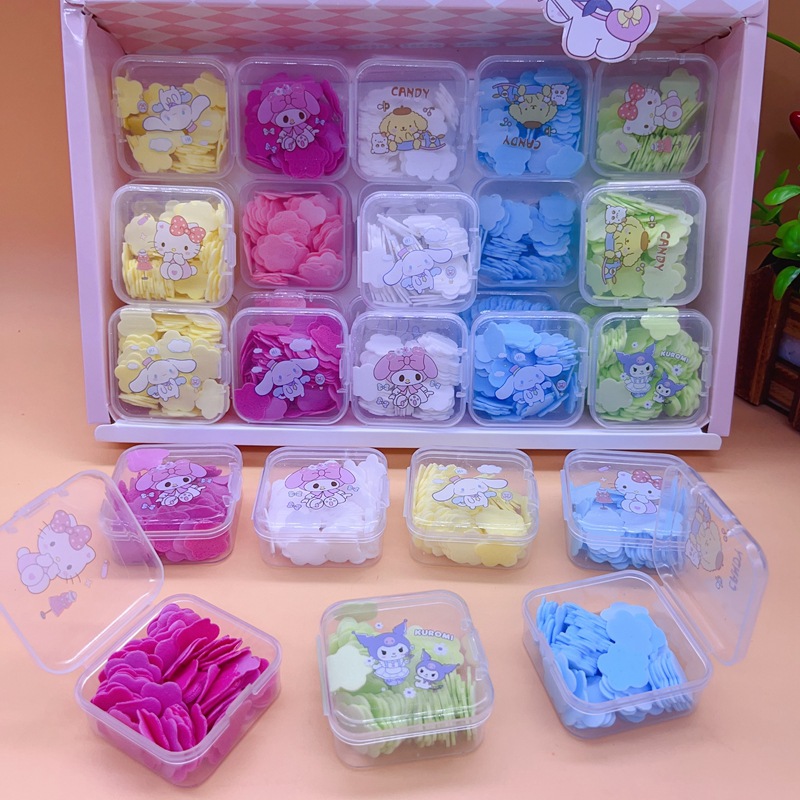 New Cute Small Square Box Instant Soap Flakes Cartoon Cute Kidsren's Hand Washing Tablets Disposable Soap Flakes Gift Batch