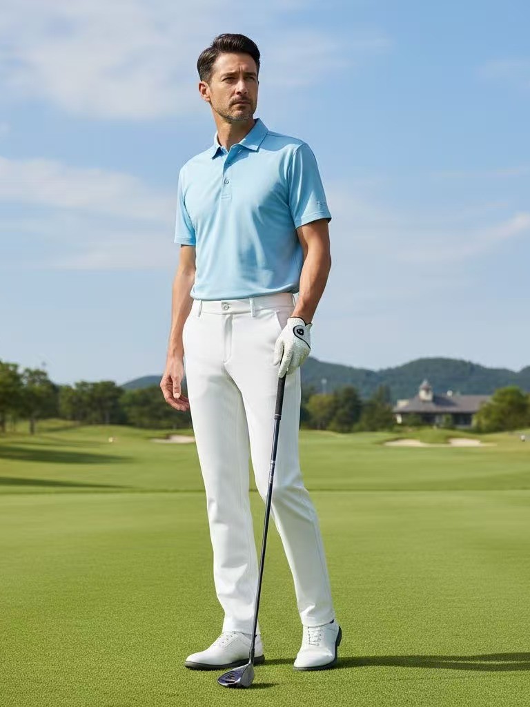 Men's Golf Pants Autumn White Straight Loose Golf Sports Pants Quick-Dry Breathable High-End Extended Casual