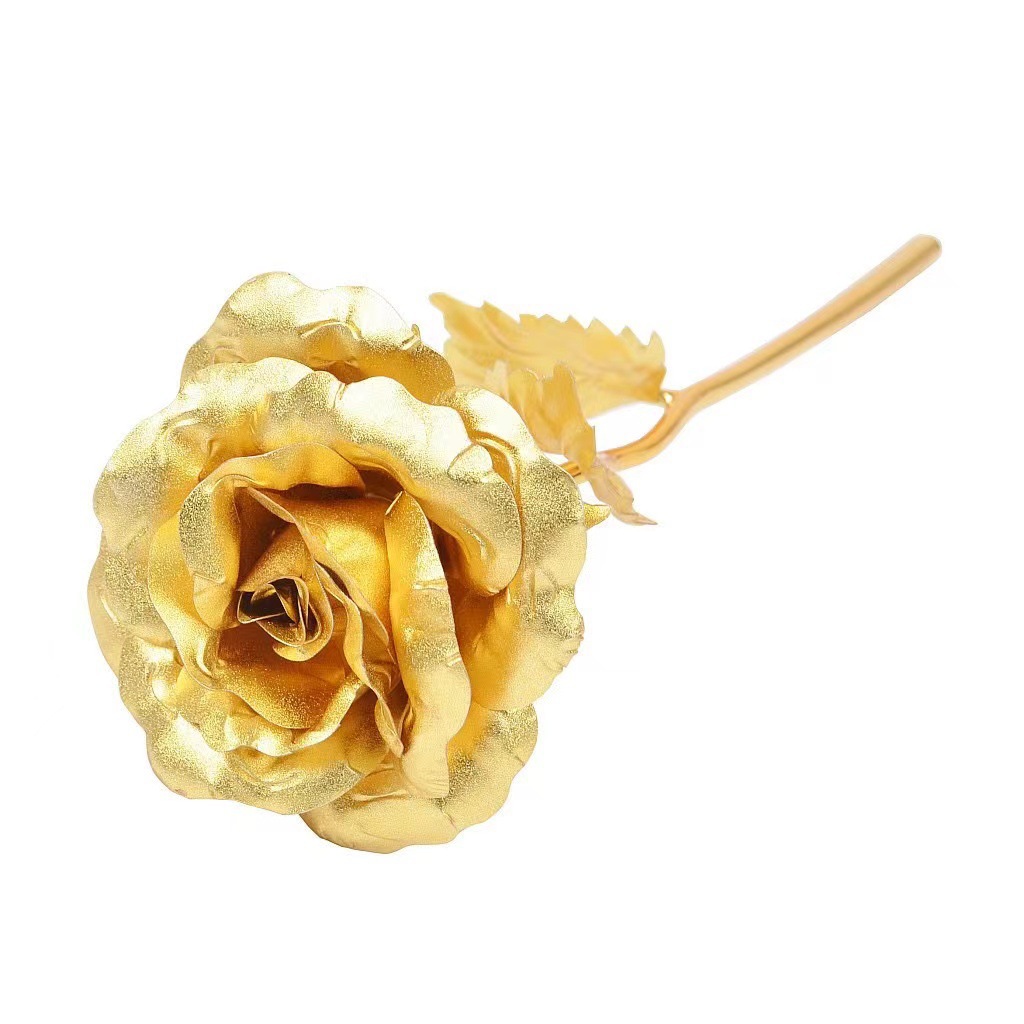 24K Gold Foil Rose for Chinese Valentine's Day, Single Carnation for Girlfriend, Gold Store Event for Teachers, Random Gift Batch
