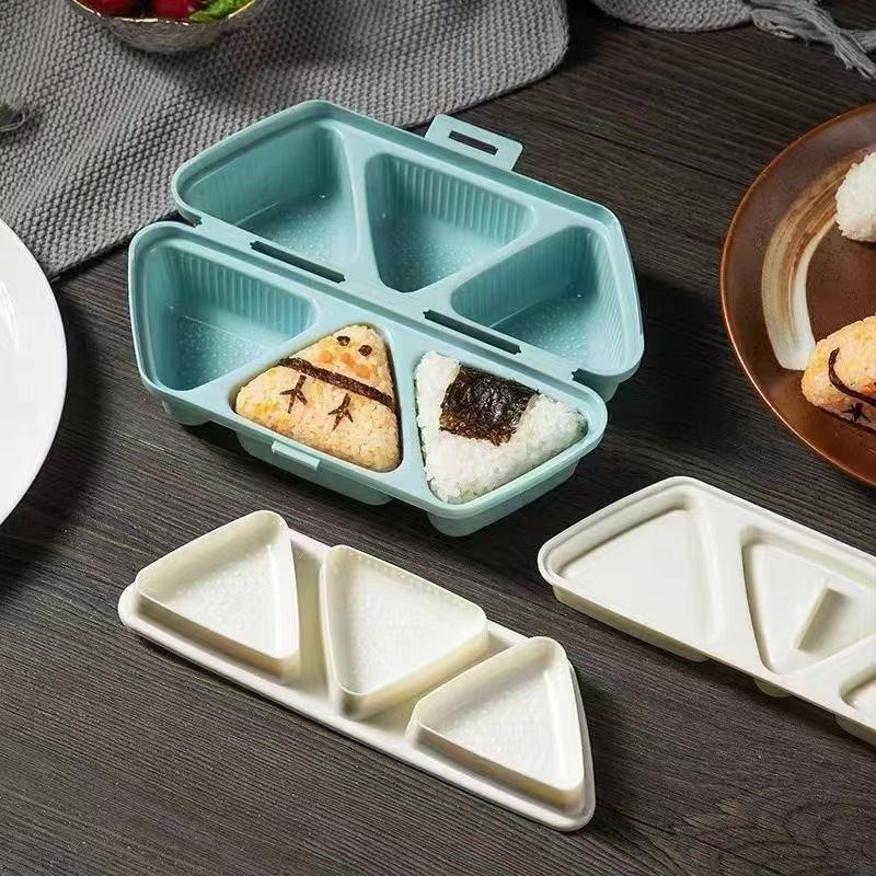 6-Compartment Triangular Rice Ball Box Rice Ball Mold Can Be Used to Make 6 Rice Balls at a Time and Can Also Be Used as a Lunch Box