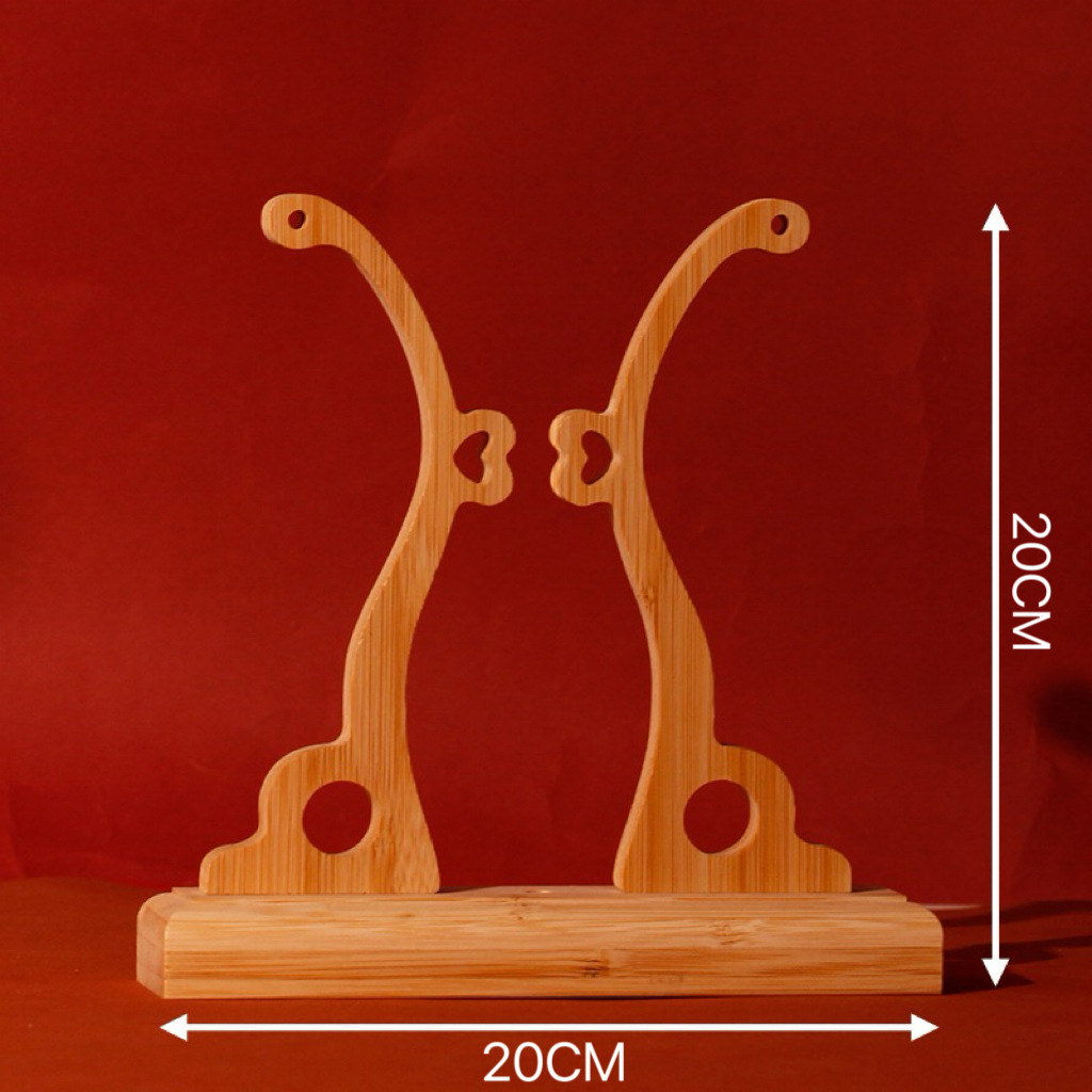 Оптовая продажа подставки для бамбукового вентилятора, база для невесты, антикварная подставка для длинной ручки, приподнятая группа для вентиляторов, деревянное место для вентилятора