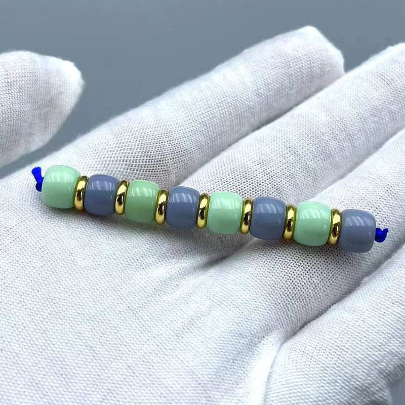 Xizang-Style Sherpa Glass Rainbow Beads, Passion Seed Coconut Beads, Multi-Color Barrel Beads, Universal Shaft, Buddhist Beads, Red Spacer