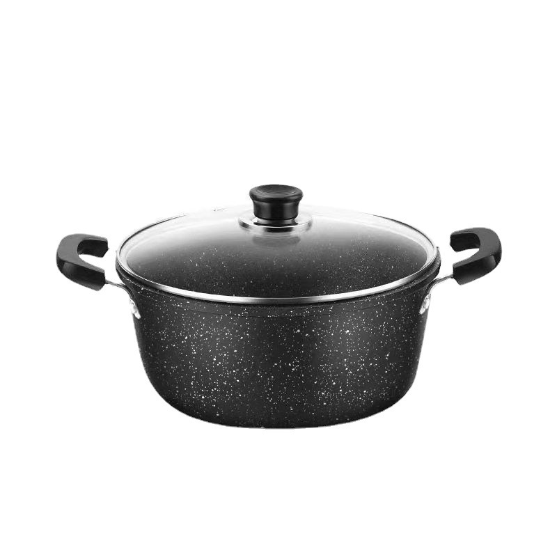 Household Maifan Stone Soup Pot Non-Stick Pot Noodles Soup Pot Large Capacity Double-Ear Pot Soup Pot Universal for Induction Cooker and Gas Stove