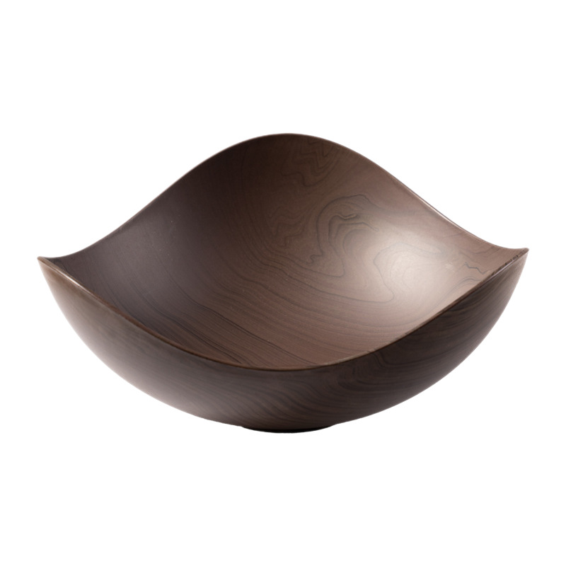 New Imitation Wood Grain Fruit Plate, Household Snack Plate, Desktop Fruit Plate, Garbage Plate, Snack Plate, Snack Plate, High-End Accessible Luxury