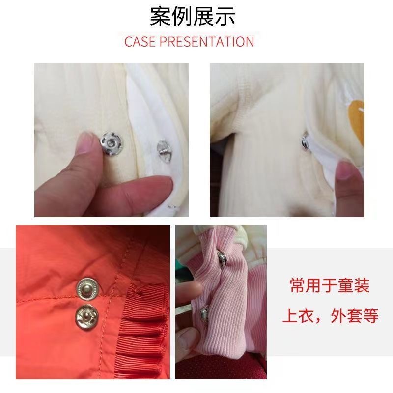 Metal Snap Buttons Black Silver Invisible Press Buttons Sewing Accessories Anti-Exposure Buttons