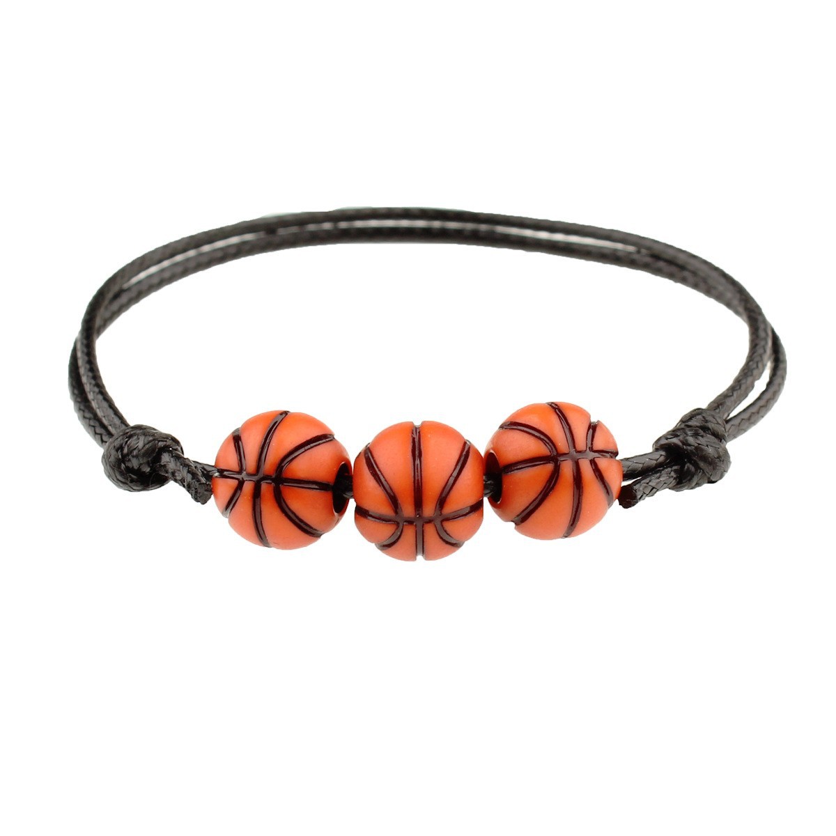 Amazon Hot Selling European and American Cross-border Elastic Adjustable Wax Woven Bracelet Blue Ball Football Tennis Men's and Women's Bracelet