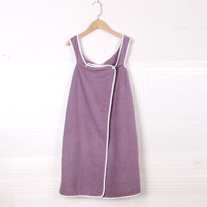 Thickened Bath Skirt Wearable Bath Towel Coral Velvet Soft and Absorbent Not Easy to Shed Adult Sling Women's Home Bath Skirt