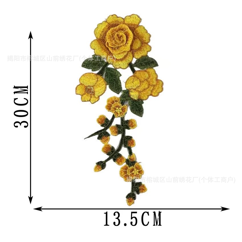 Three-Dimensional Flower Lace Embroider Cloth Patch Embroider Patch Cloth Patch Handmade DIY Cheongsam Decoration Clothing Accessories