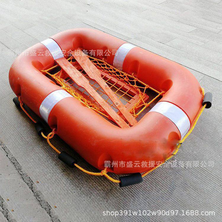 Multi-Purpose Inflatable Rescue Boat, Convenient Polyethylene Water Life Raft, Large Buoyancy, Small Throwing Floating Raft