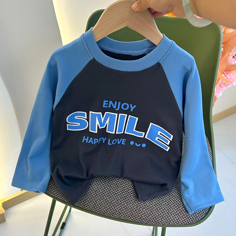 Children's Long-Sleeve Thermal Base Layer Top, Toddler and Young Children's Thermal Single Top, Spring, Autumn, and Winter Pullover Outerwear, Children's Clothing