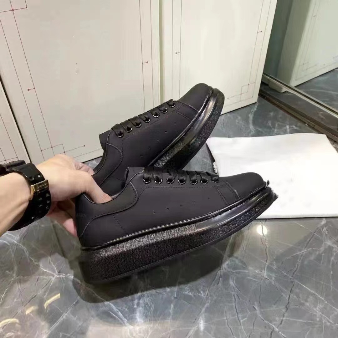 Кожаные белые туфли McQueen высокой версии для мужчин, платформенные, увеличивающие рост, унисекс, повседневные спортивные кроссовки