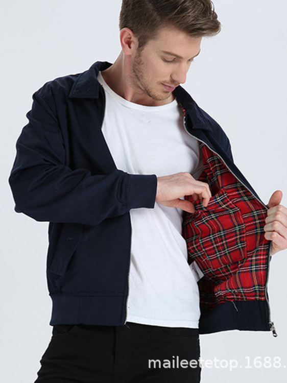 European Men's Fashion Brand Stand Collar Stylish Couple Slim Fit Jacket Casual Outerwear Pilot Jacket