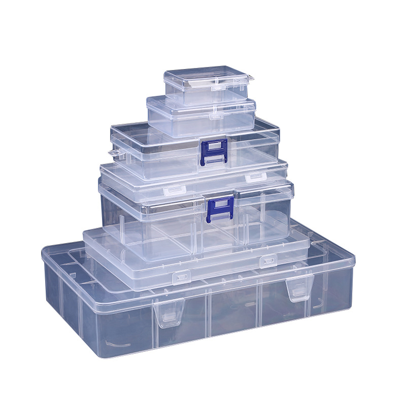 Transparent plastic inner empty box plastic mask box hardware tools sample fishing gear box stationery packaging accessories organizing box