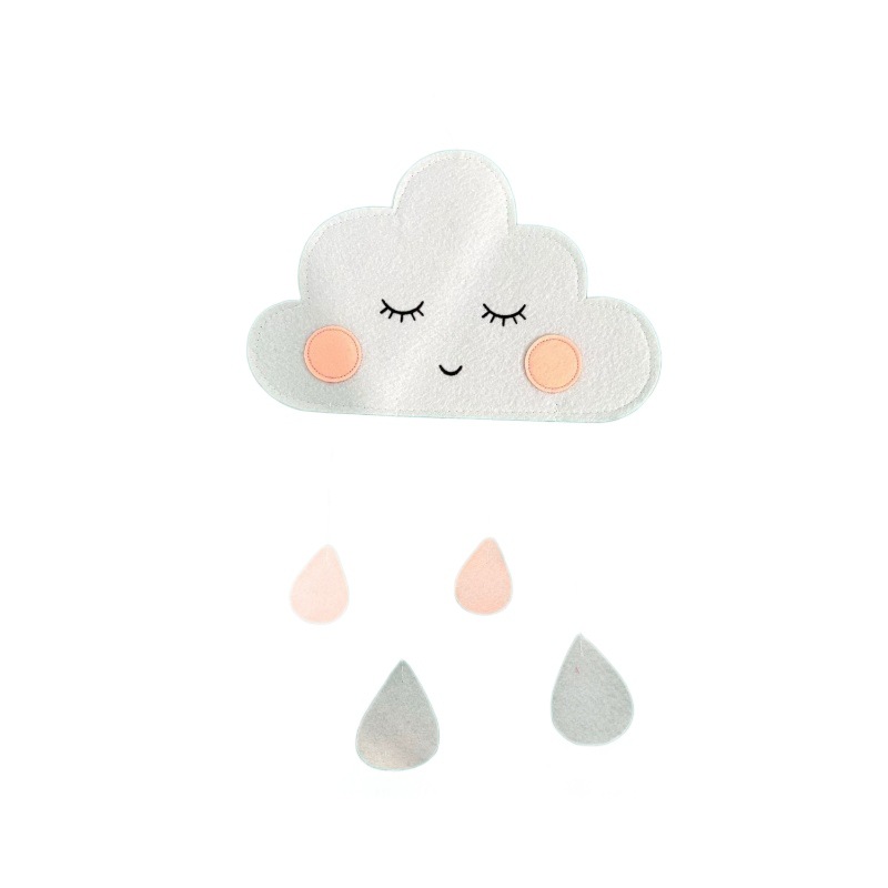 Children's Tent Decoration Wholesale Ins Cloud Felt Raindrop Pendant Kidsren's Room Home Wall Decoration Crib Hanging Decoration